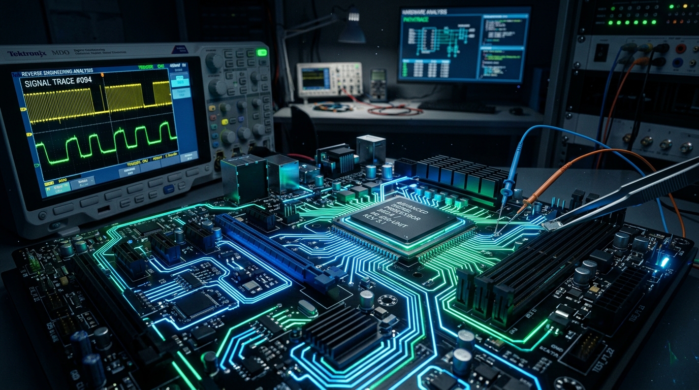 Illustration Rétro-ingénierie et Sécurité Hardware